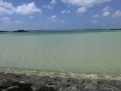 国道390号線から与那覇湾を見る 沖縄風景アーカイブ 風景結々(ふうけいゆいゆい)~沖縄らしい風景づくりポータルサイト~