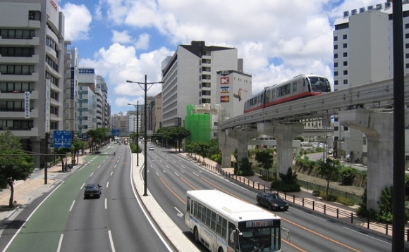 国道58号線沿線の風景